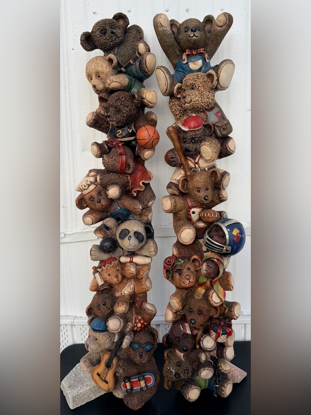 Vintage 47” Teddy Bear Wall Sculpture Large Resin Nursery Decor